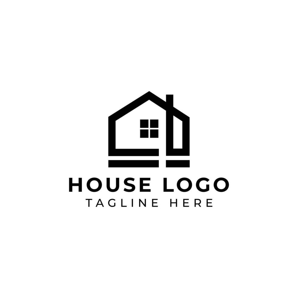 Creative minimal house Logo design template vector