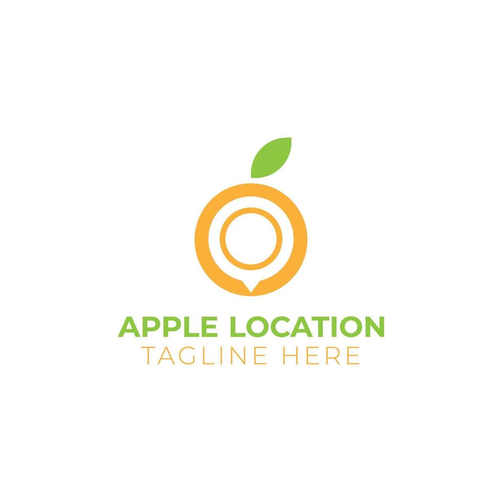 Creative minimal apple location Logo design template vector