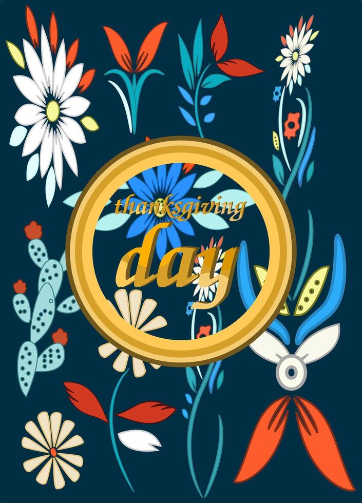A vibrant floral explosion celebrating Thanksgiving Day vector