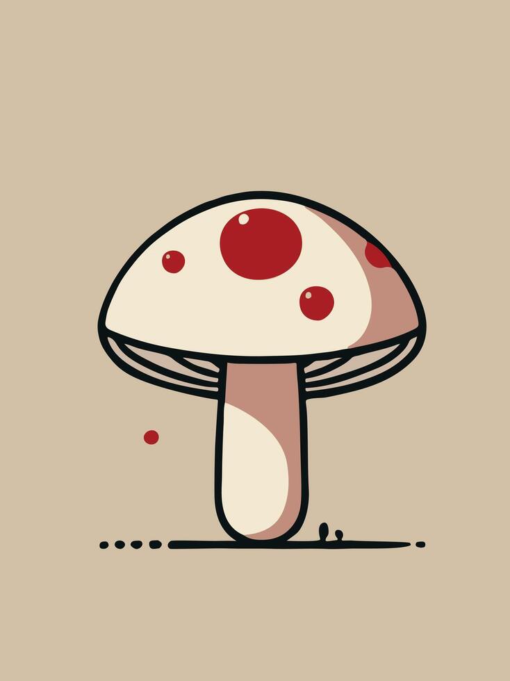 a cartoon mushroom with red spots on it vector