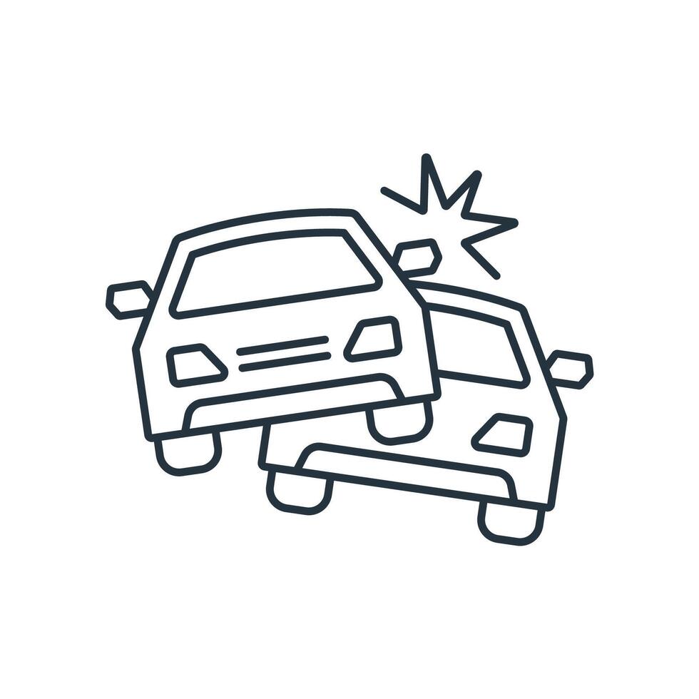 car crash icons symbol elements for infographic web vector