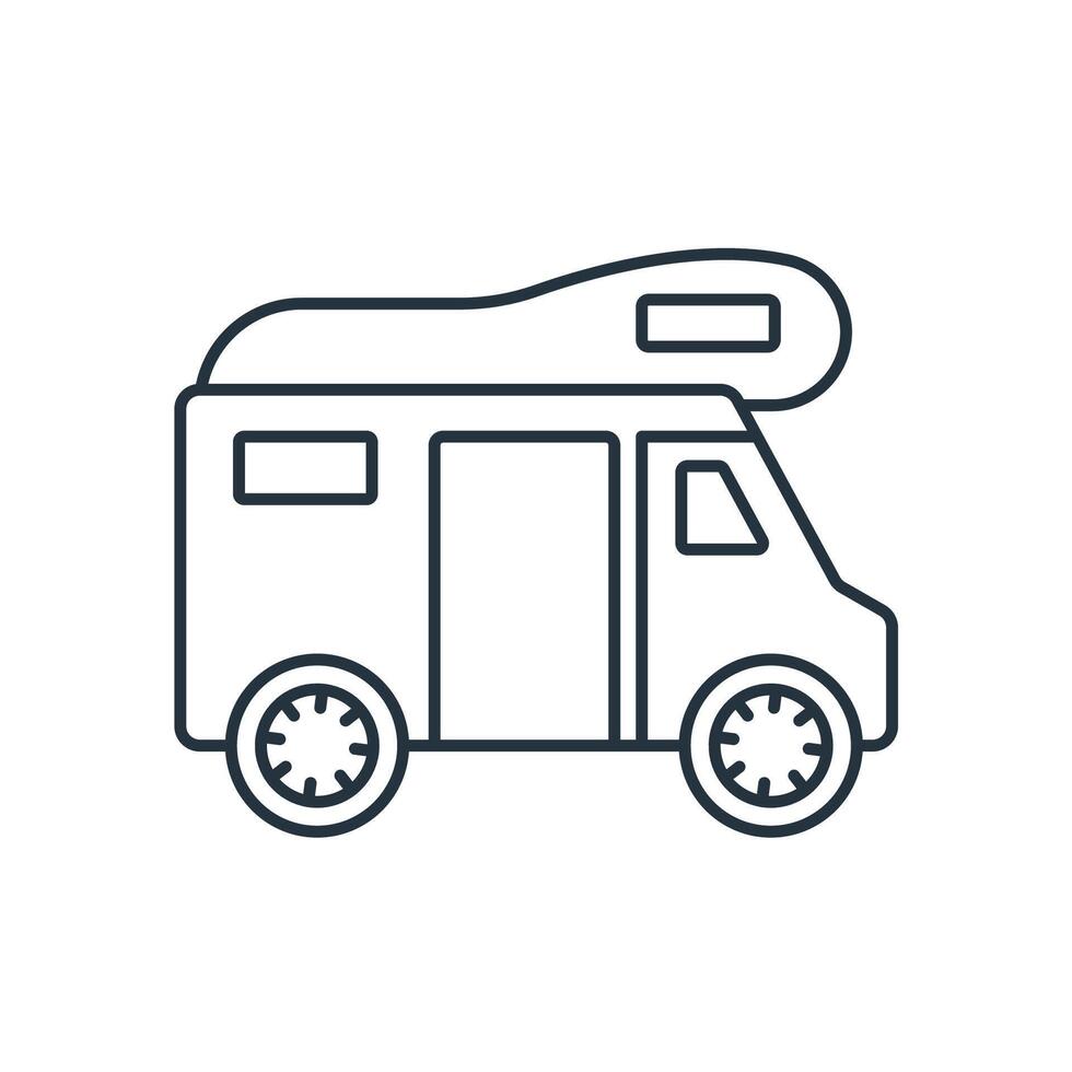 Motorhome icons symbol elements for infographic web vector