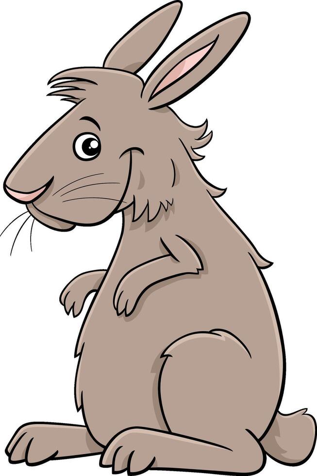cartoon miniature rabbit animal character standing up vector