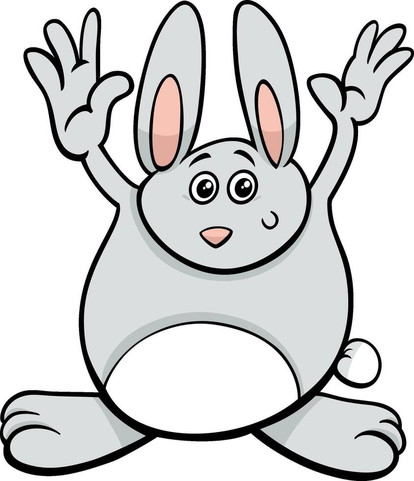 funny cartoon rabbit or bunny animal character vector