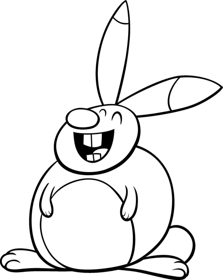 cartoon rabbit or bunny comic animal character coloring page vector