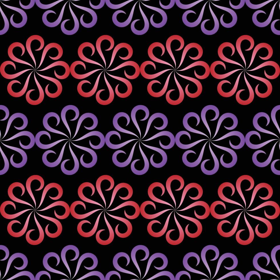 Gradient Swirl Flower Seamless Pattern vector