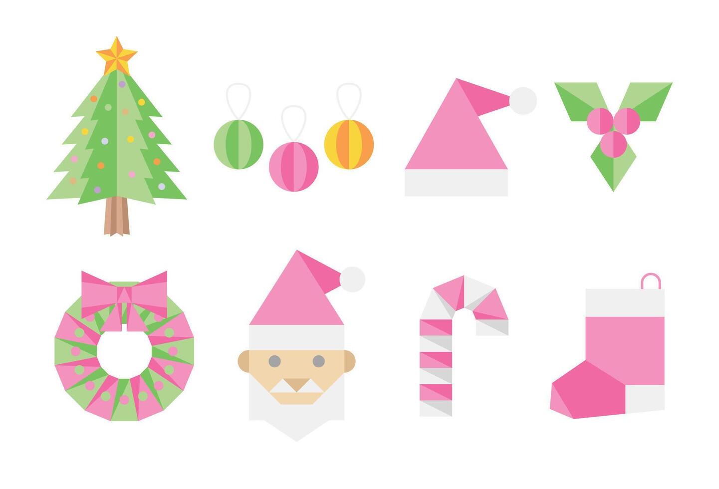 Multipurpose Colorful Christmas Origami Paper Craft vector