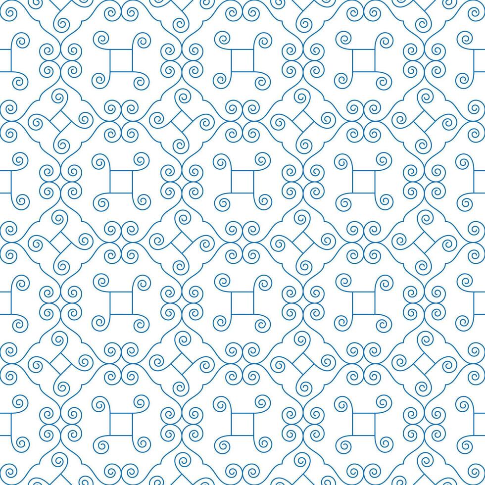 Blue Linear Clouds Seamless Pattern vector