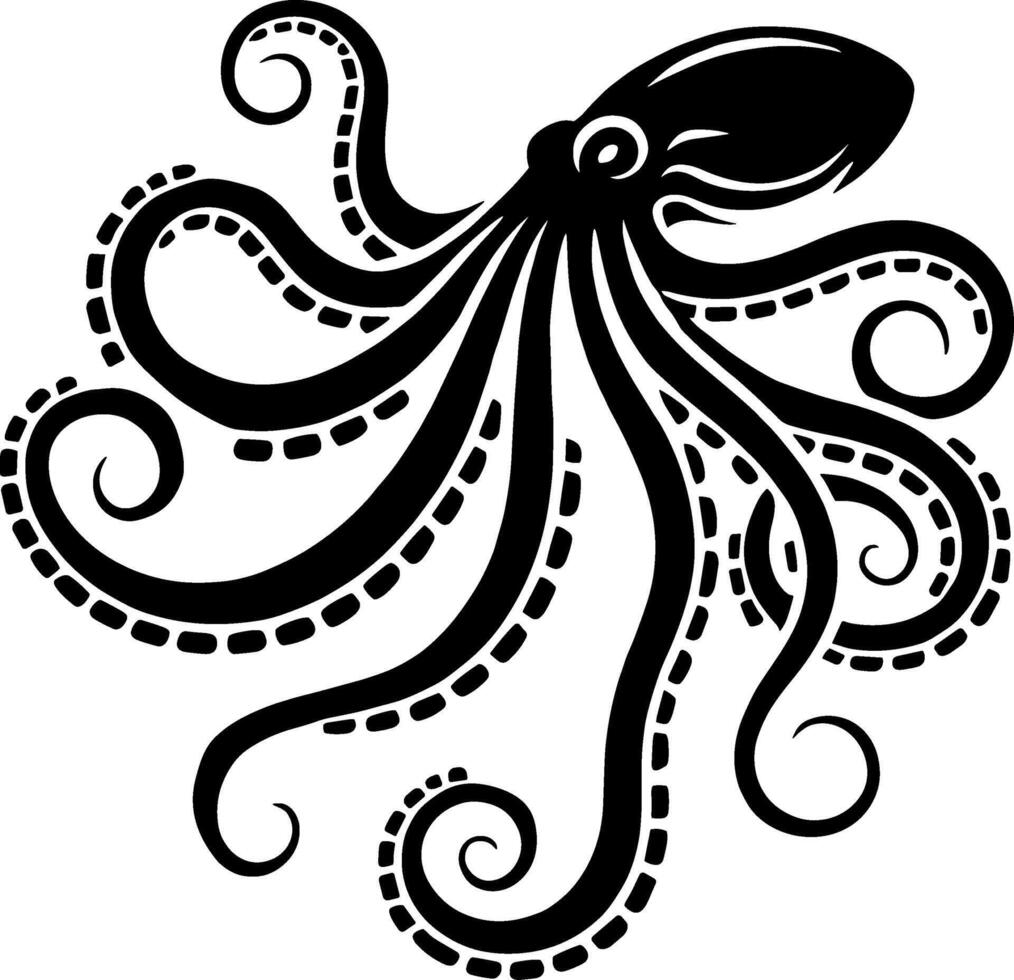 Kraken Tentacle Silhouette Design vector