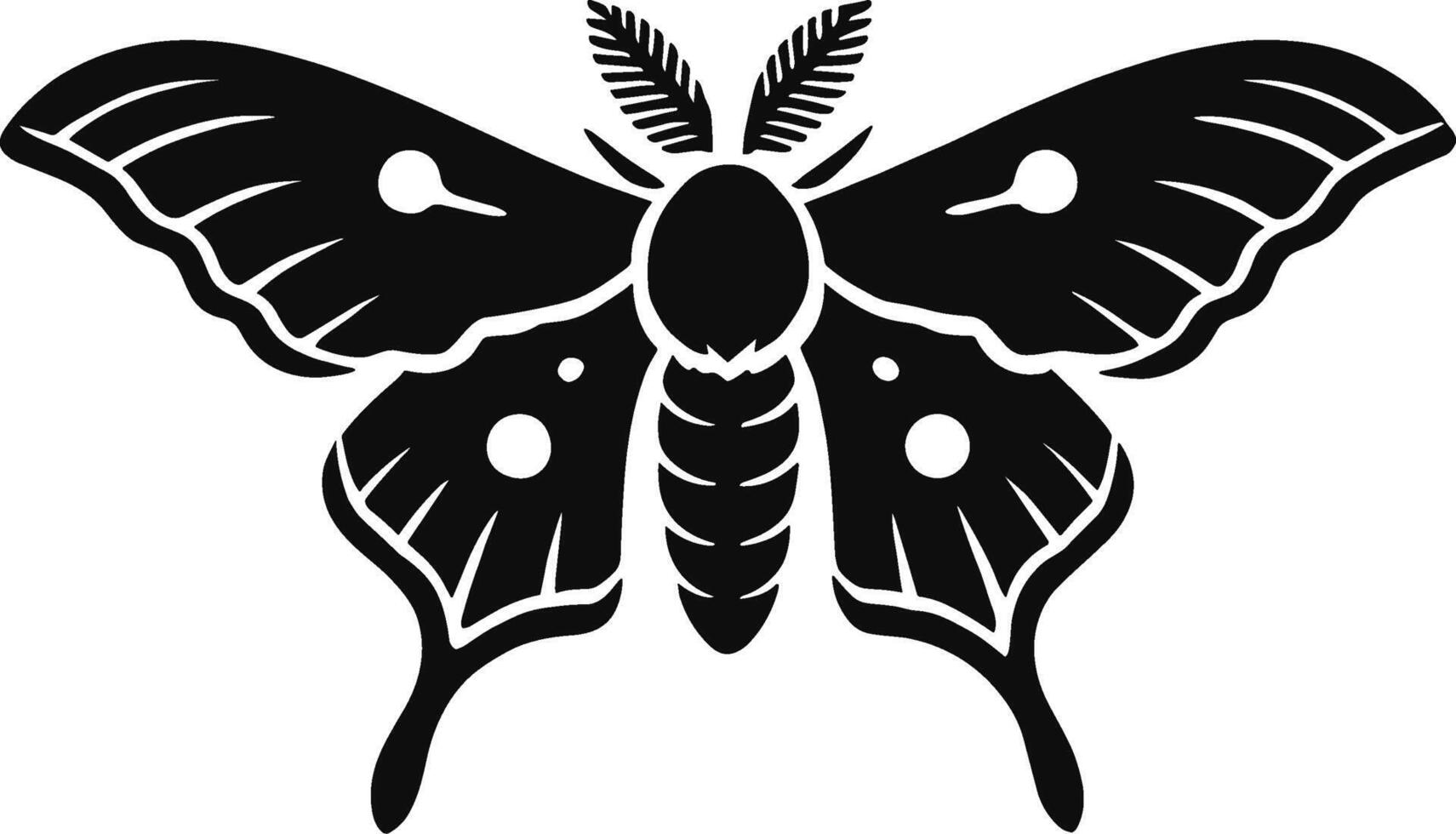 Lunar Moth Silhouette Design vector
