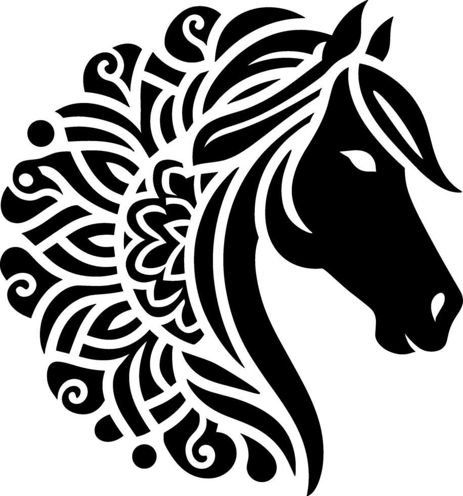 Mandala Horse Silhouette Art vector