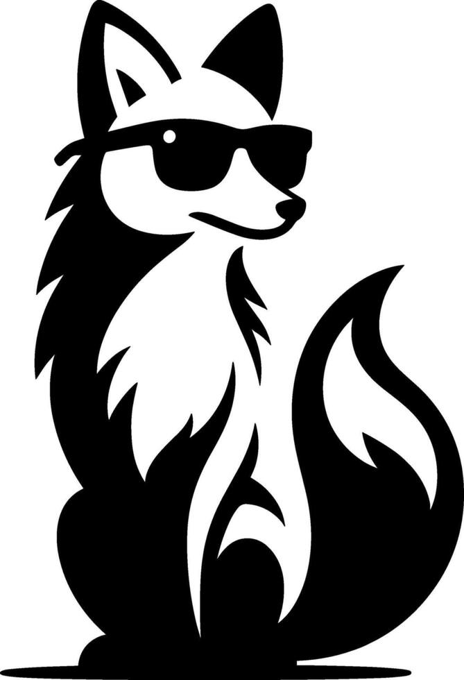 Cool Fox Silhouette with Sunglasses vector