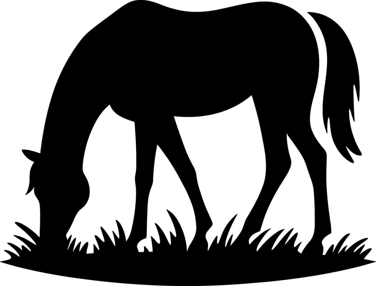 Grazing Horse Silhouette Art vector