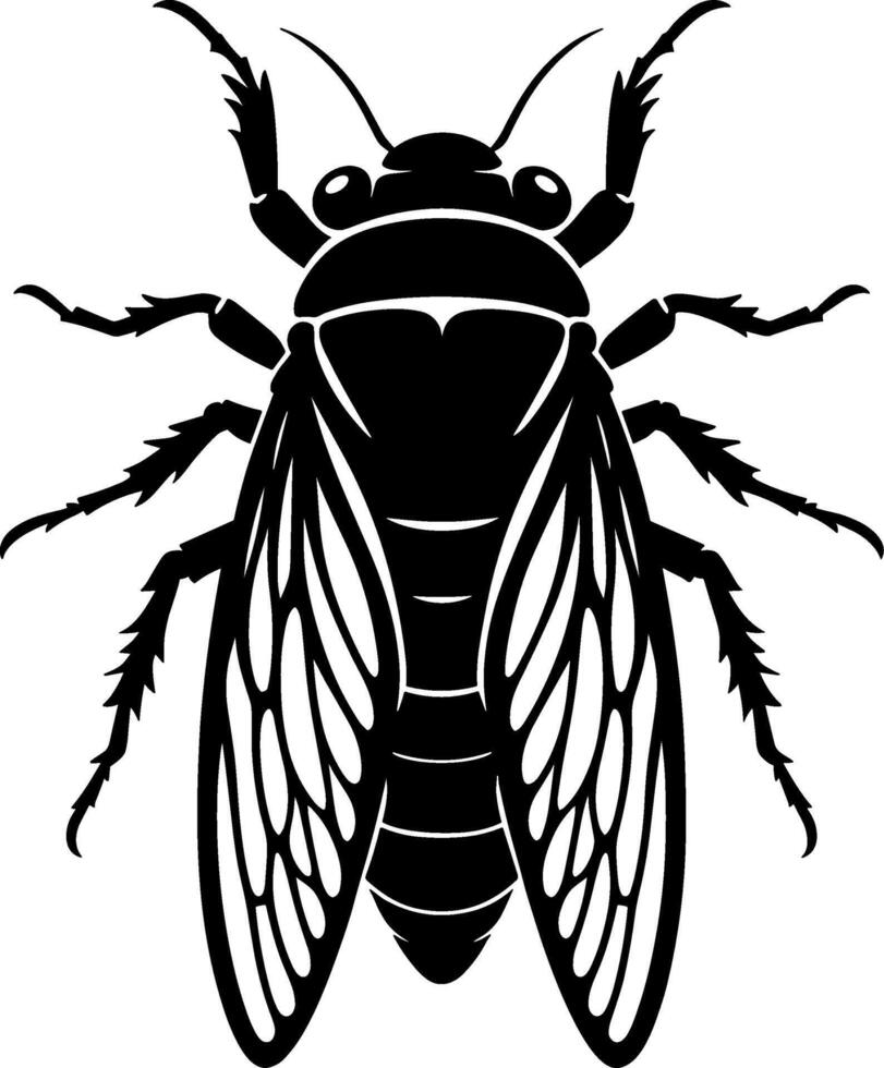 Decorative Cicada Silhouette Design vector