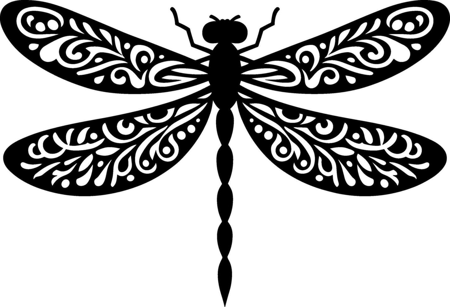 Decorative Dragonfly Silhouette Design vector