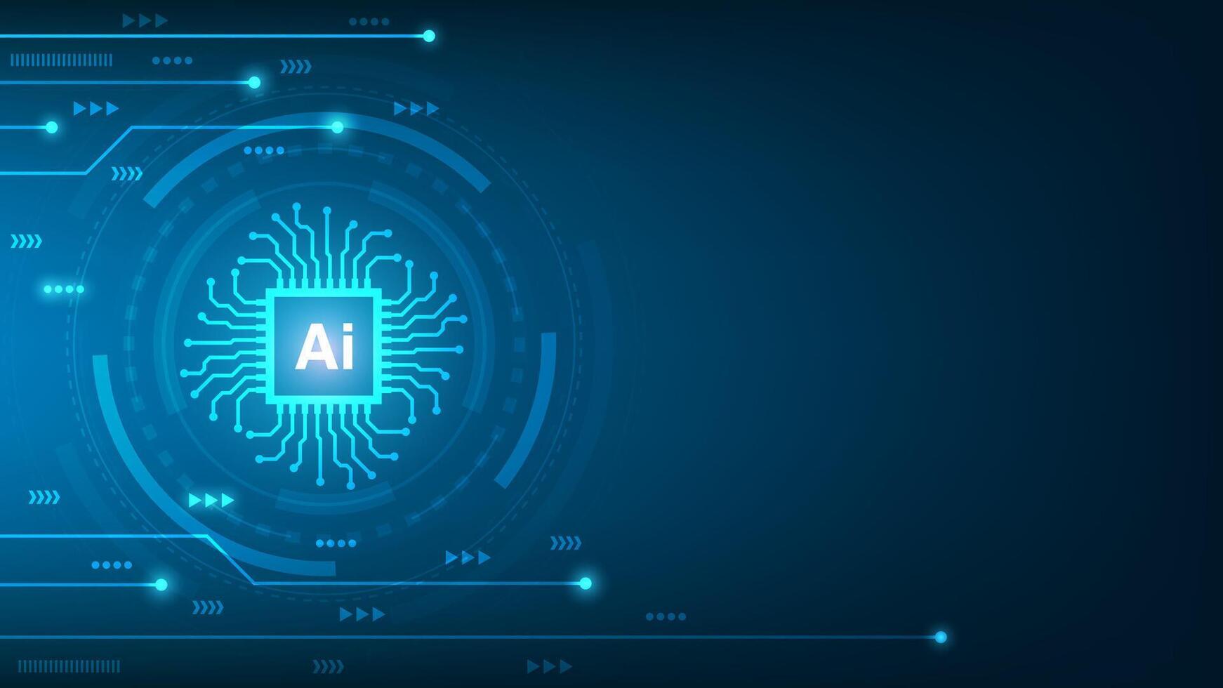 Artificial intelligence cybernetic circuit, high technology to create artificial intelligence AI concept, illustration vector