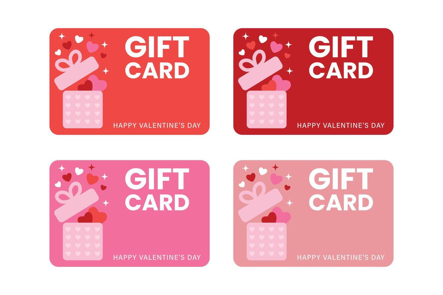 Set of colorful gift certificates for Valentine's Day. vector