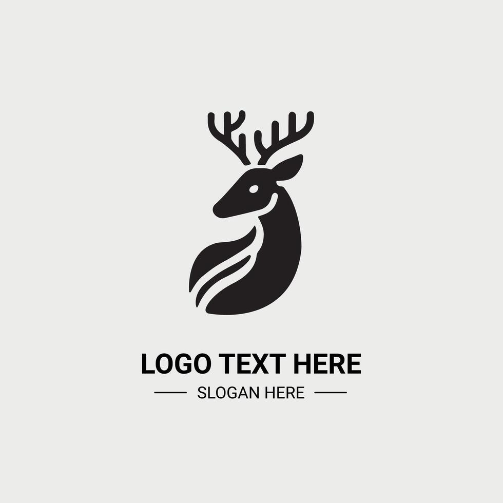 Elegant deer form icon design template vector