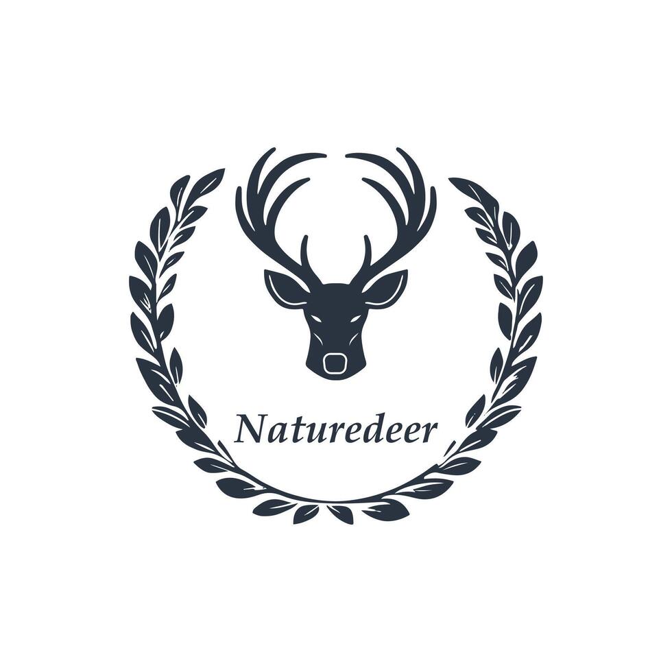 Minimalist deer design logo illustration vector