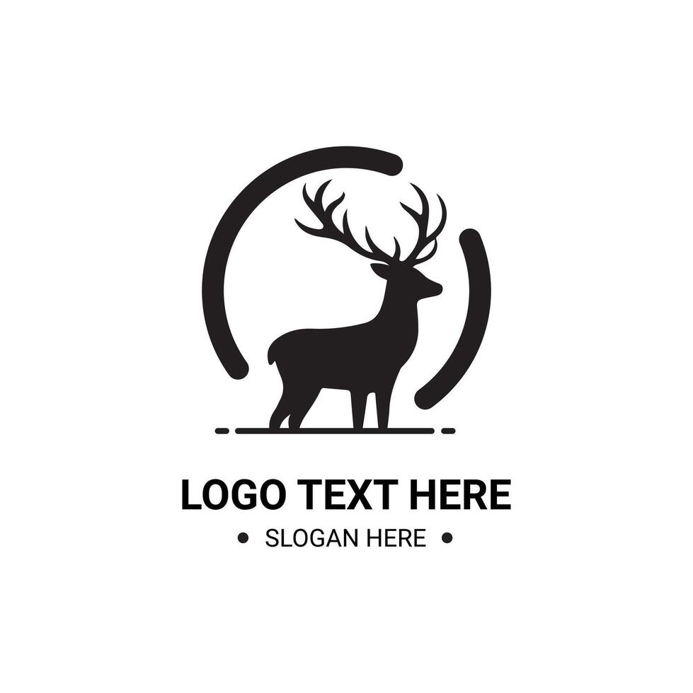Deer silhouette logo for creative branding vector