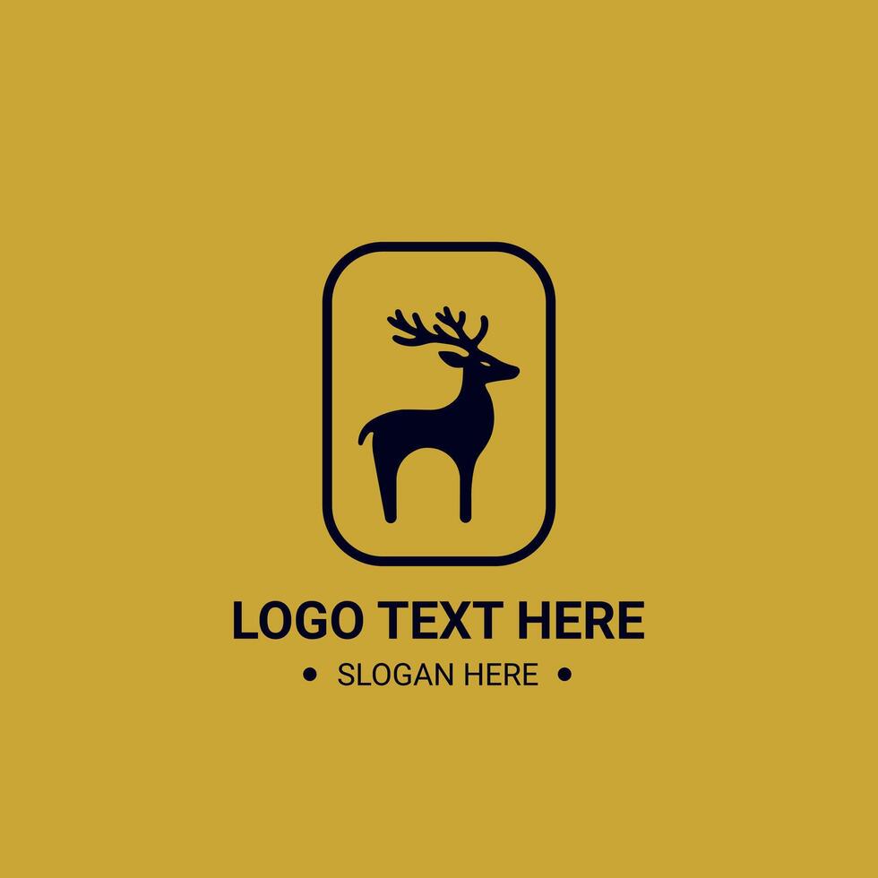 Sleek deer silhouette for logo template vector
