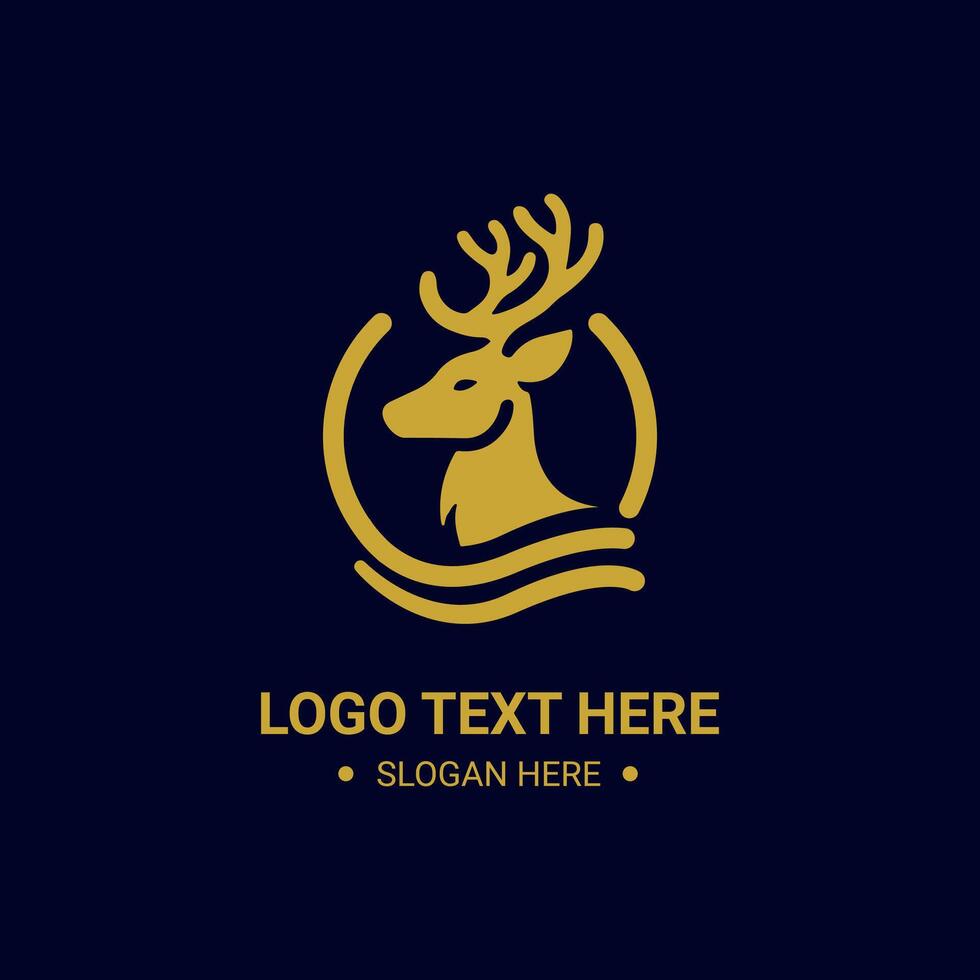 Deer head logo. Geometric icon and nature emblem vector