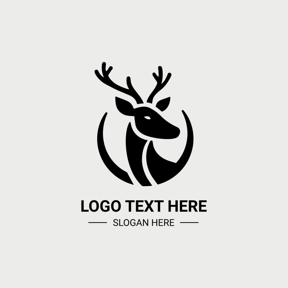 Deer head logo with clean lines vector