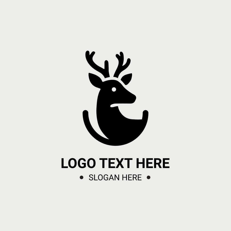 Deer icon in modern minimalist silhouette style vector