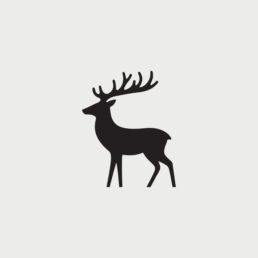 Minimalist deer silhouette logo design vector
