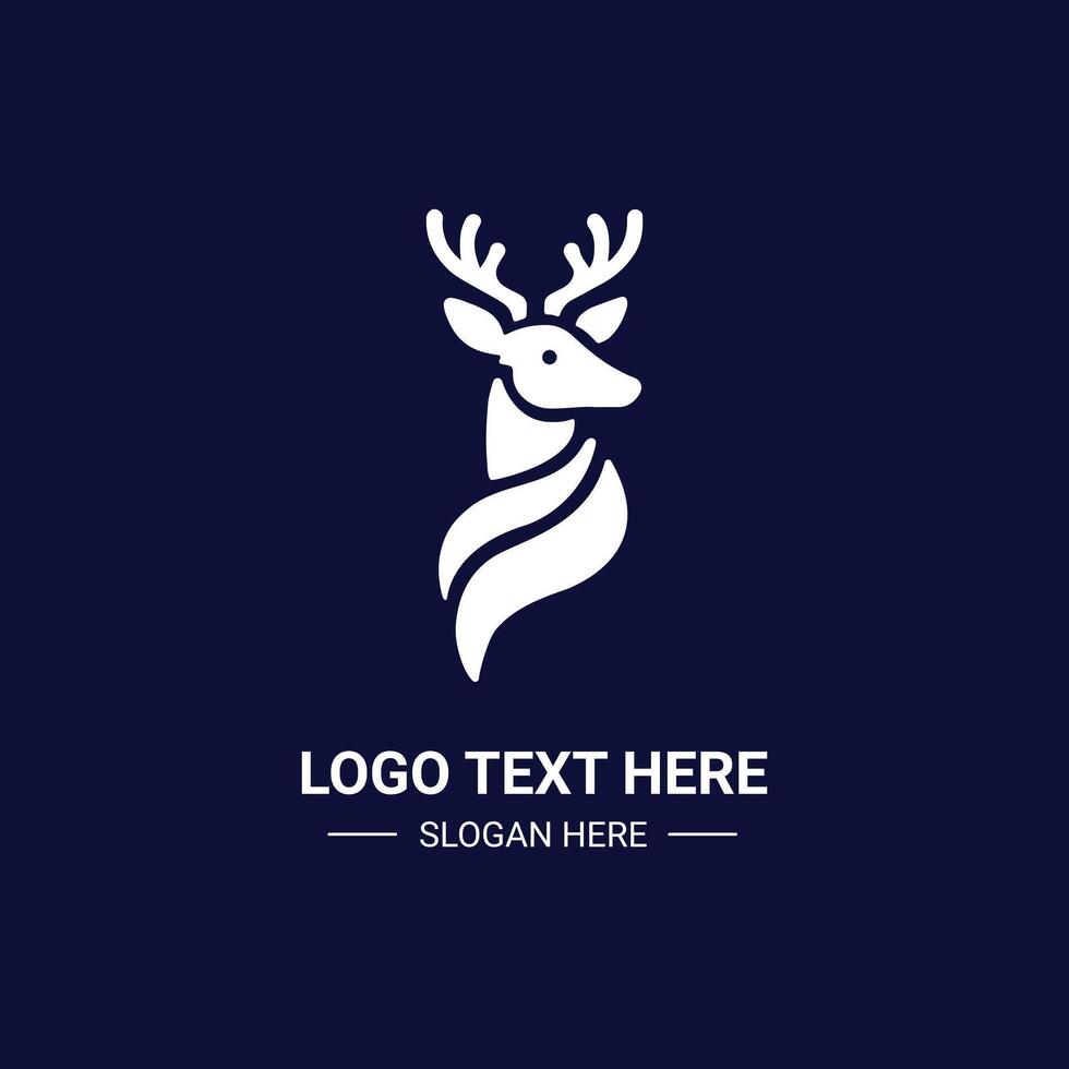 Elegant deer silhouette icon for branding vector