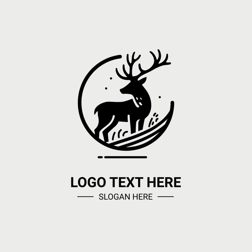 Deer illustration silhouette logo icon vector
