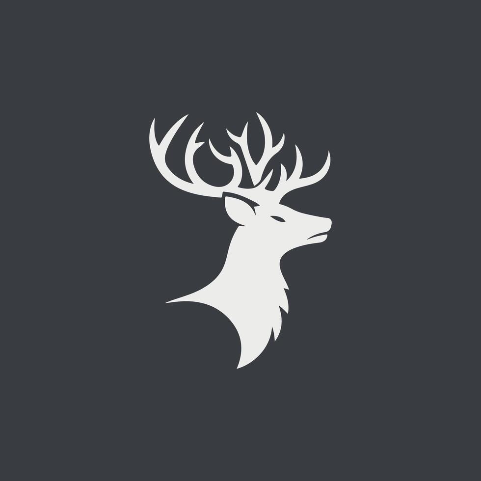 Deer head silhouette logo design vector