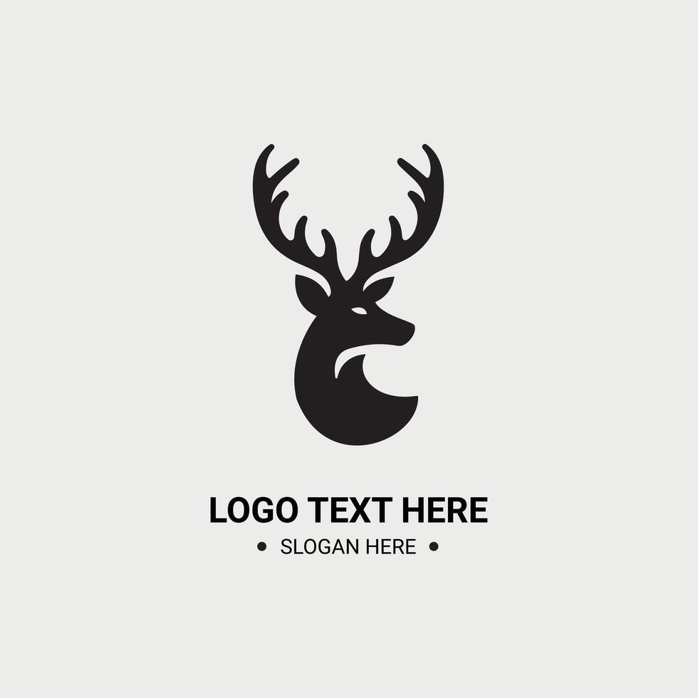 Deer outline logo for branding concepts vector