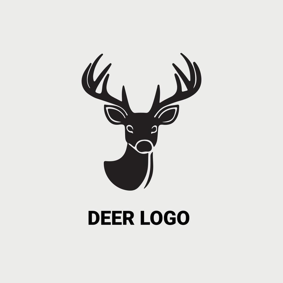Elegant deer shape silhouette logo vector