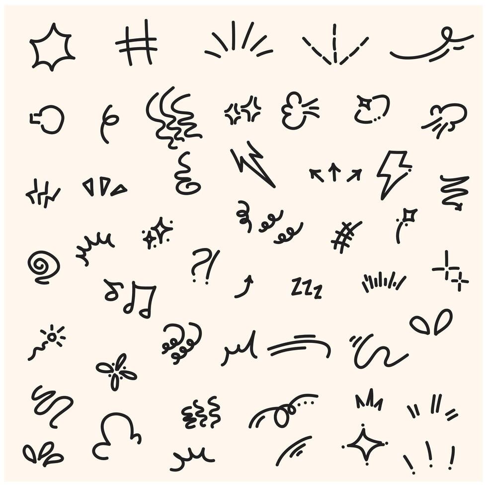 Sketch line elements With illustration style doodle vector