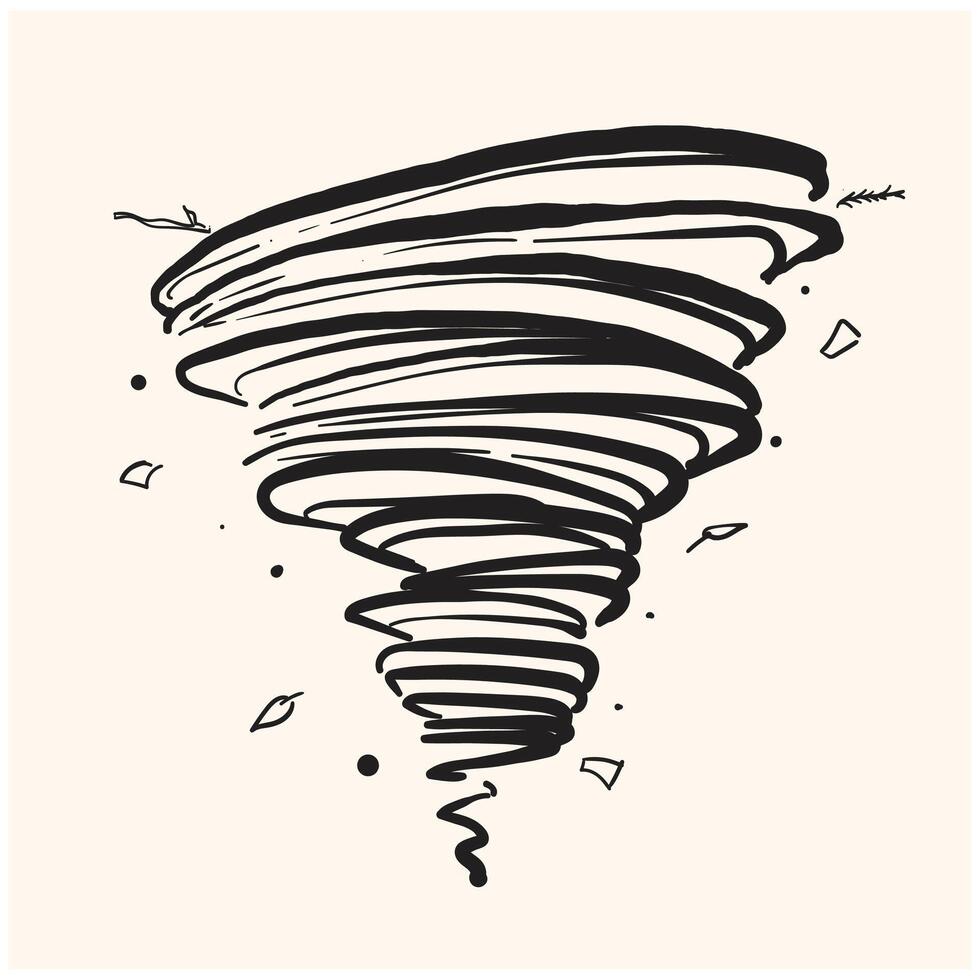 Tornado With illustration style doodle and line art vector
