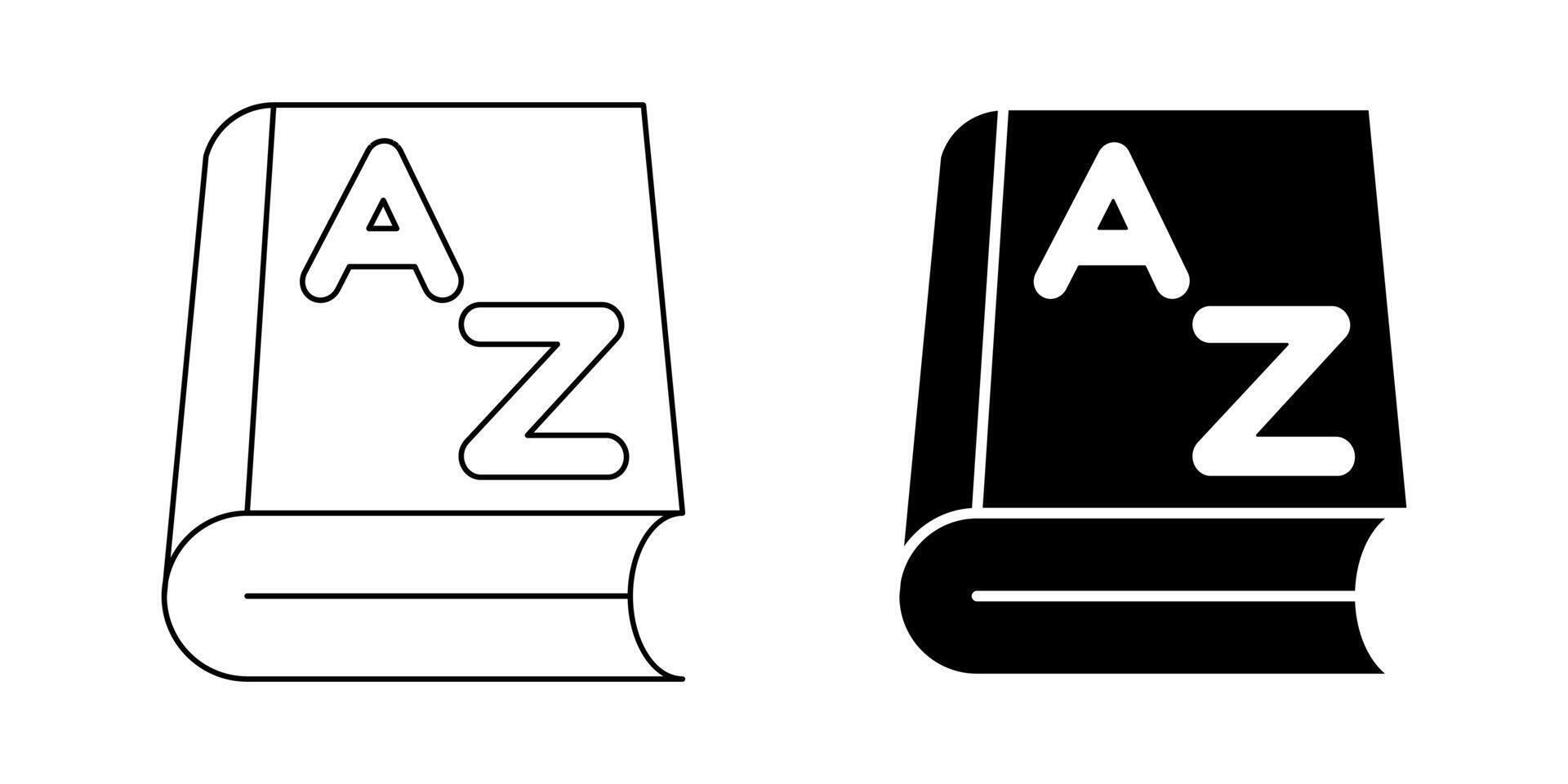glossary vocabulary or clavis icon set vector