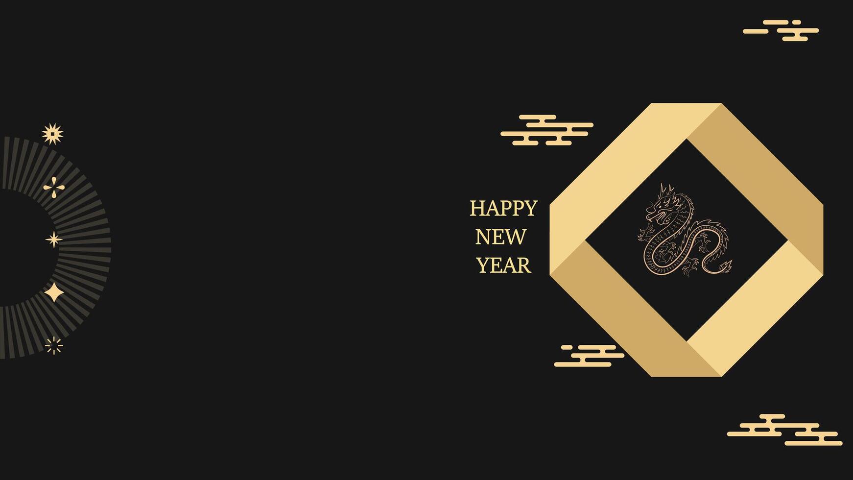Chinese New Year Celebration with Dragon and Gold Lanterns for template design for banner, poster ,wallpaper , background lunar new year vector