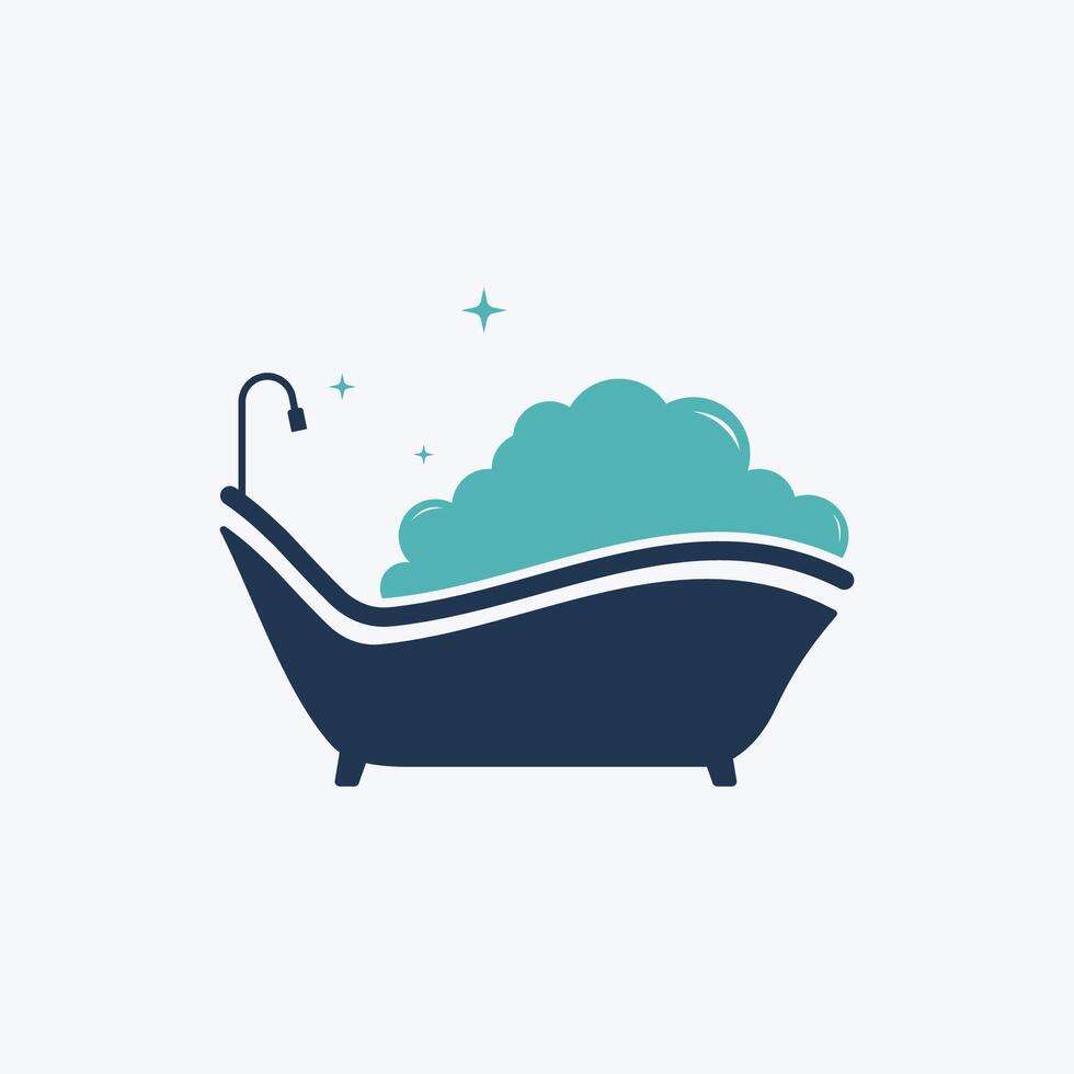 Simple Bathtub Logo Design vector