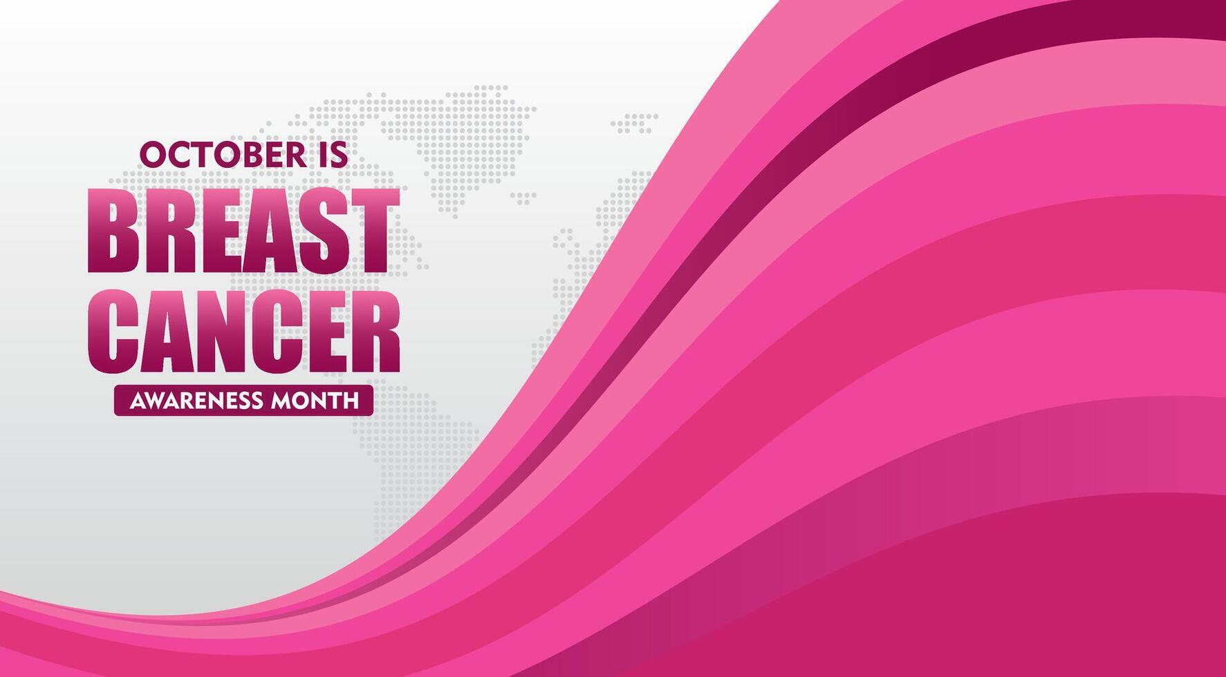 breast cancer awareness day background with pink waves for banner, poster and card vector