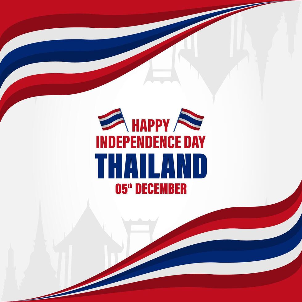 thailand independence day background with flag for banner and poster vector