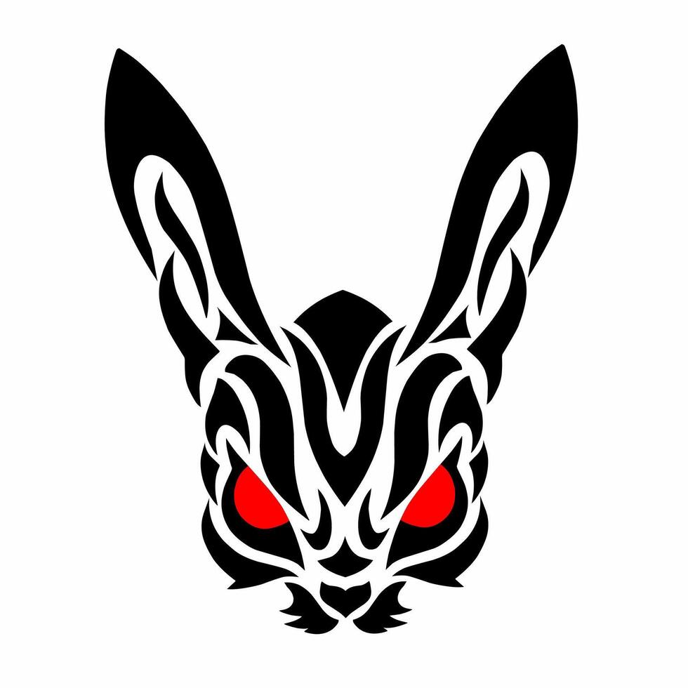 illustration graphic of tribal art design abstract rabbit face vector