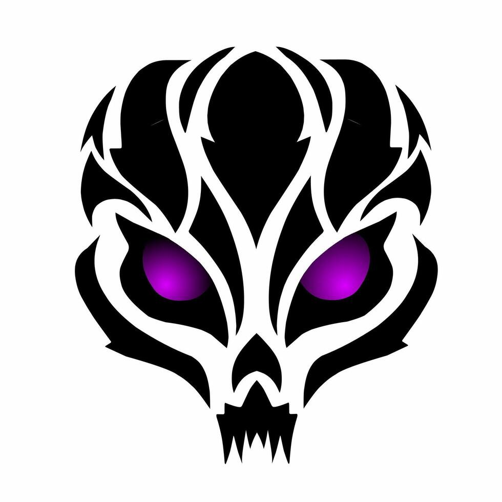 illustration graphic of tribal art design abstract skull demon vector