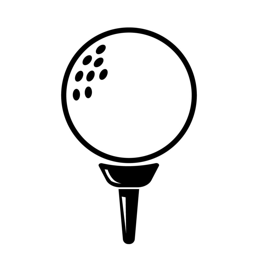 Golf Ball on Tee Game Competition Icon Sport Black Silhouette Illustration vector
