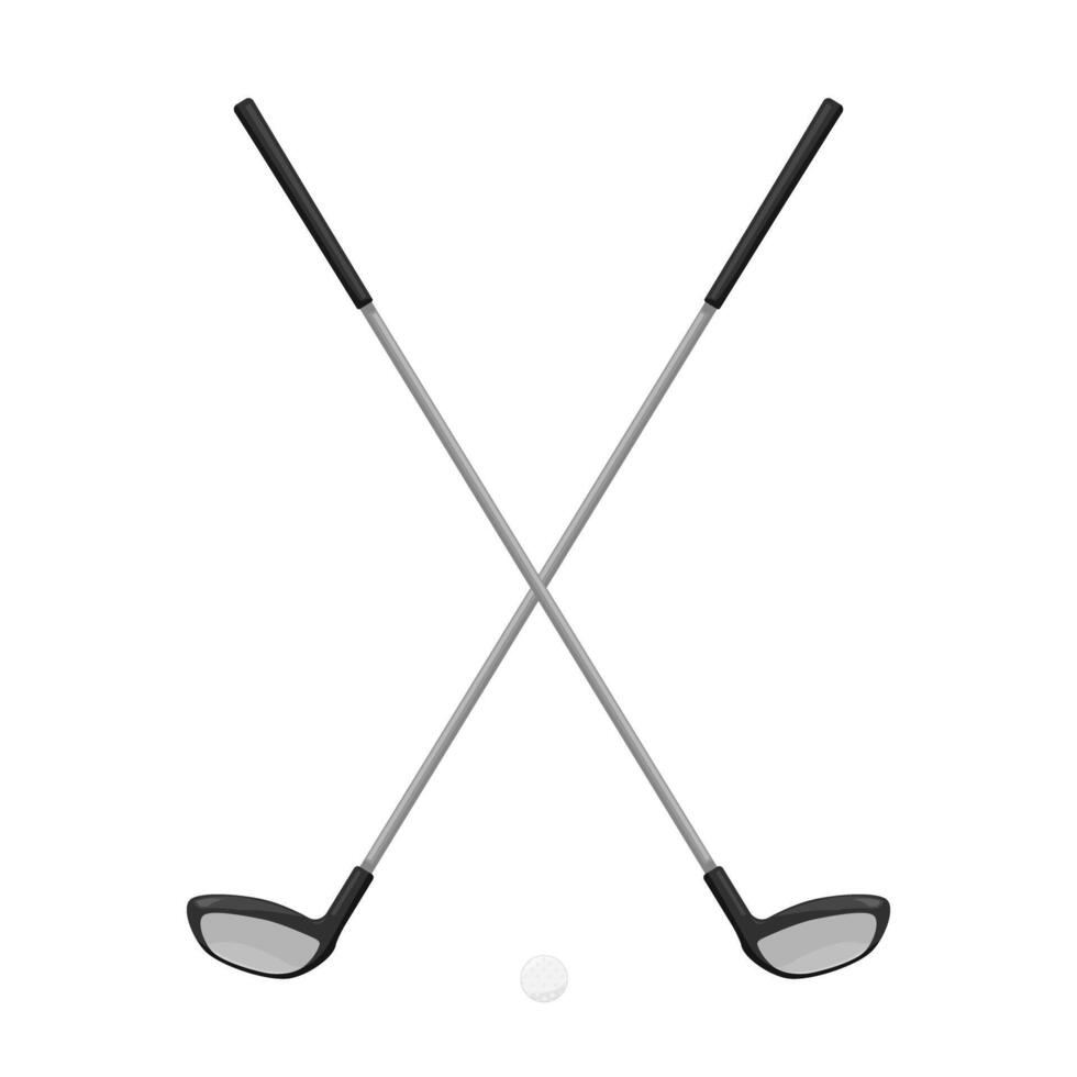 Crossed Golf Clubs Icon Cartoon Color Illustration vector