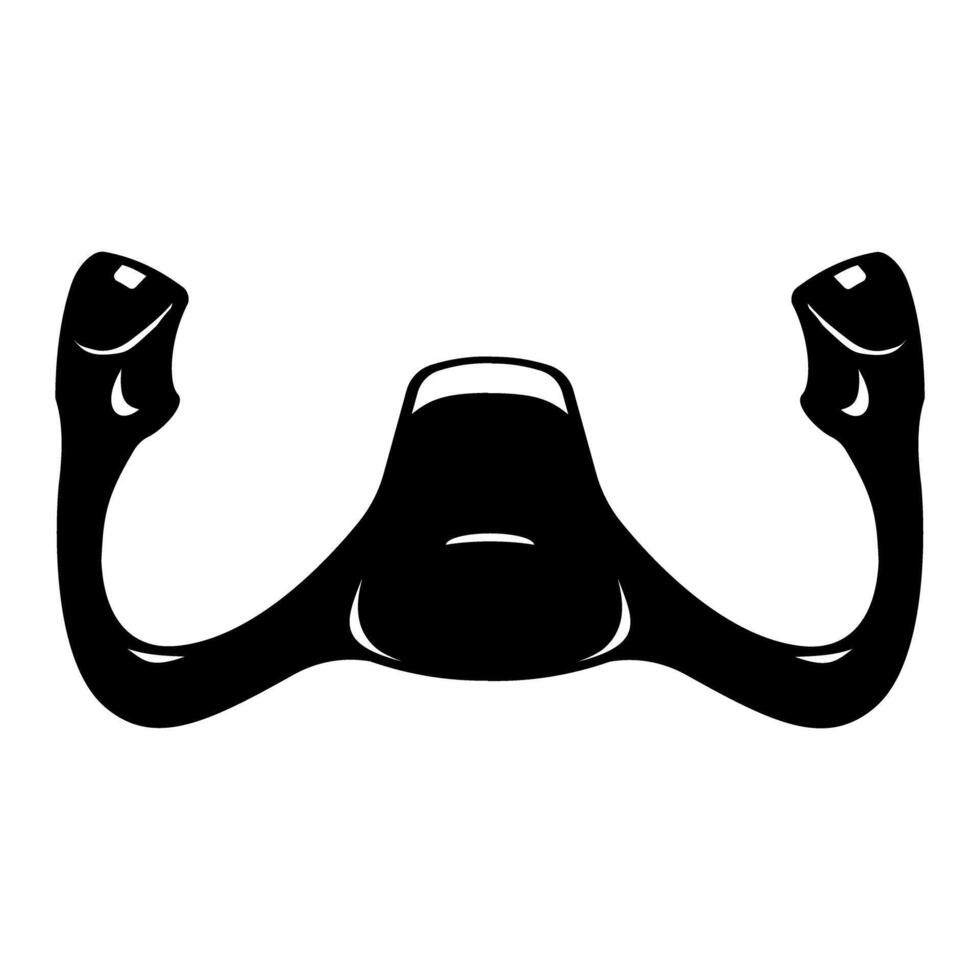 Pilot Yoke Aircraft Steering Cockpit Flying Control Black Silhouette Illustration Icon vector