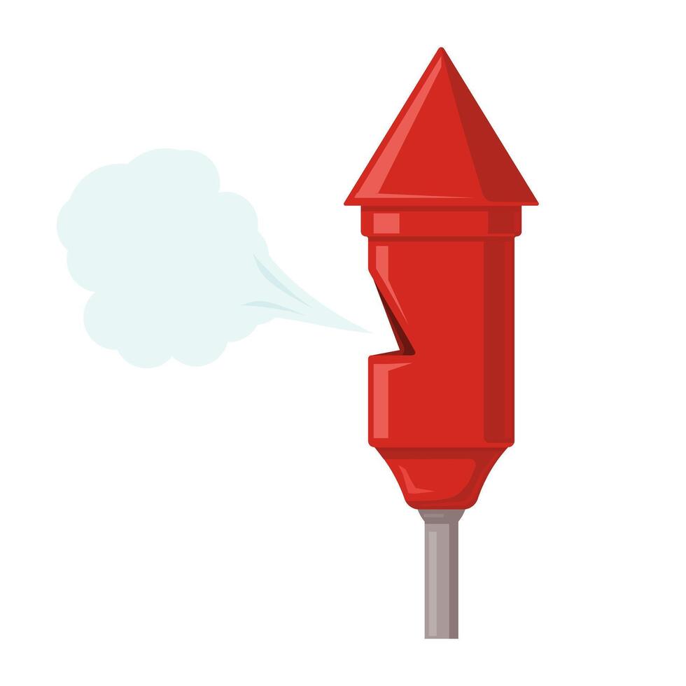 Red Steam Whistle Blowing Cartoon Icon Illustration vector