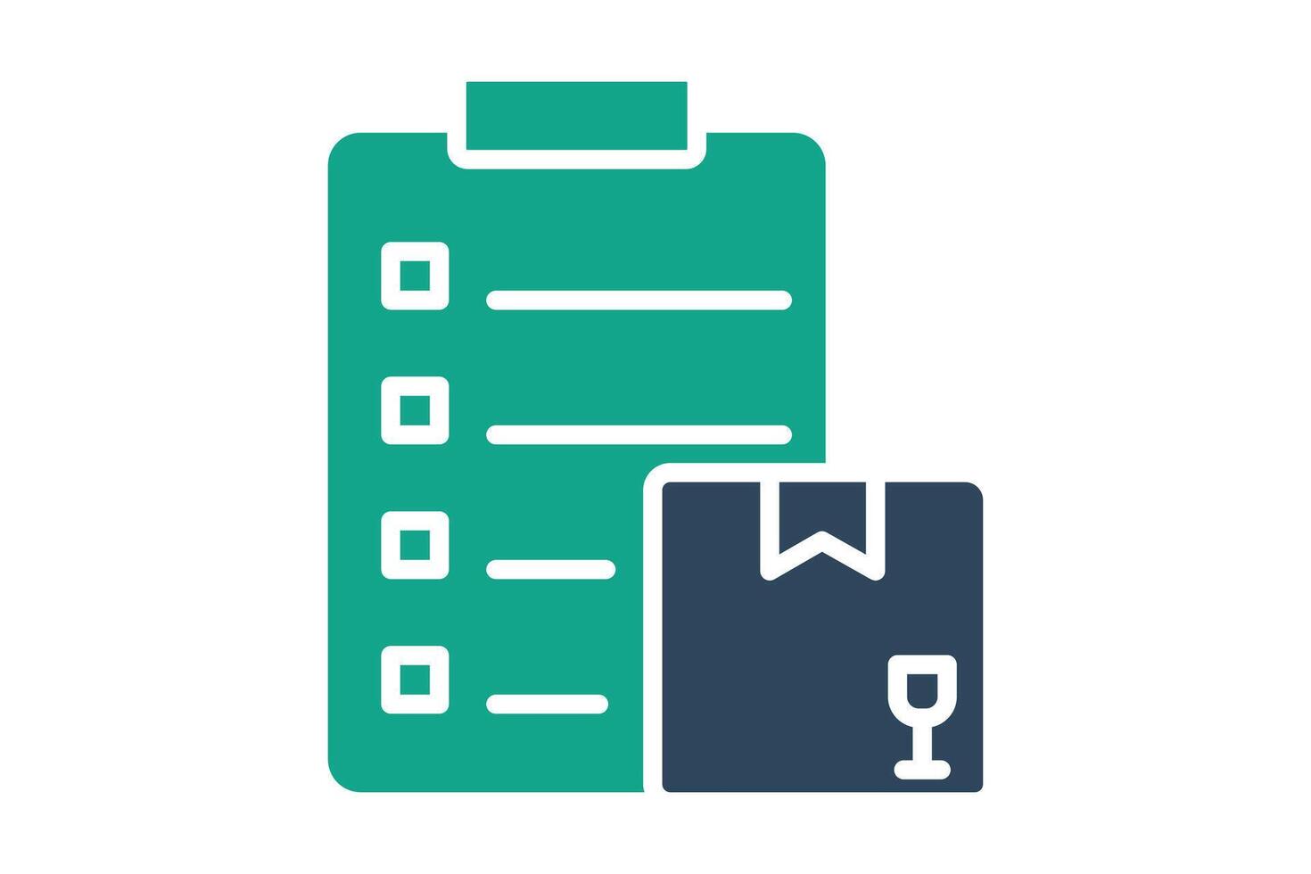 Procurement icon. solid icon style. checklist with product. icon related to procurement. procurement management elements illustration vector