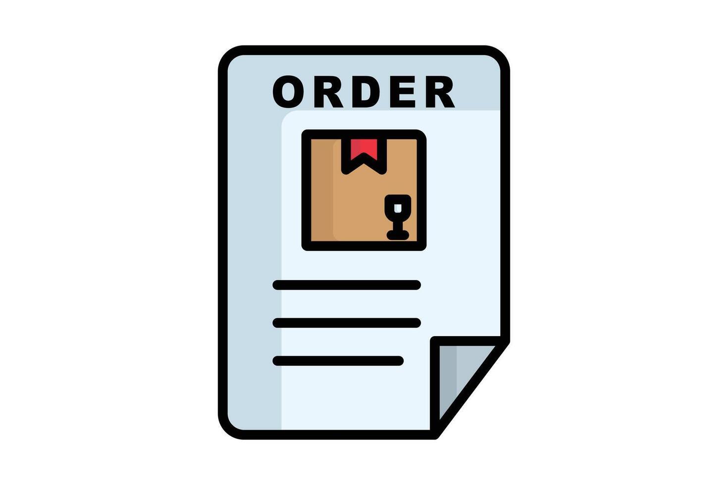 Order icon. colored outline icon style. document with product. icon related to procurement. procurement management elements illustration vector