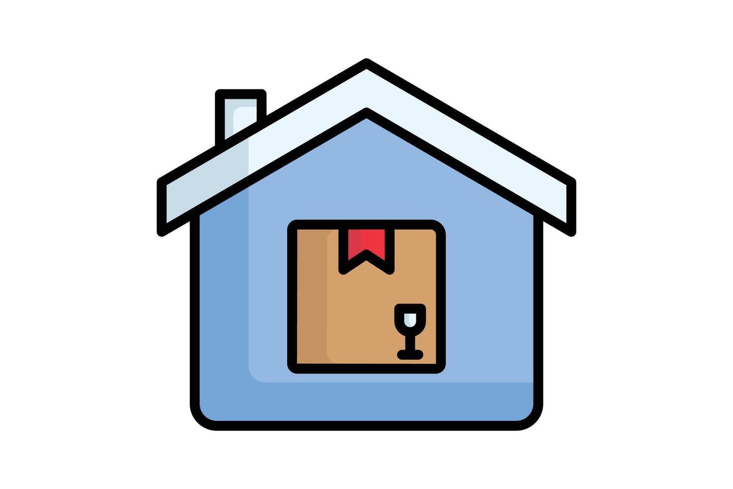 Warehouse icon. colored outline icon style. house with product. icon related to procurement. procurement management elements illustration vector